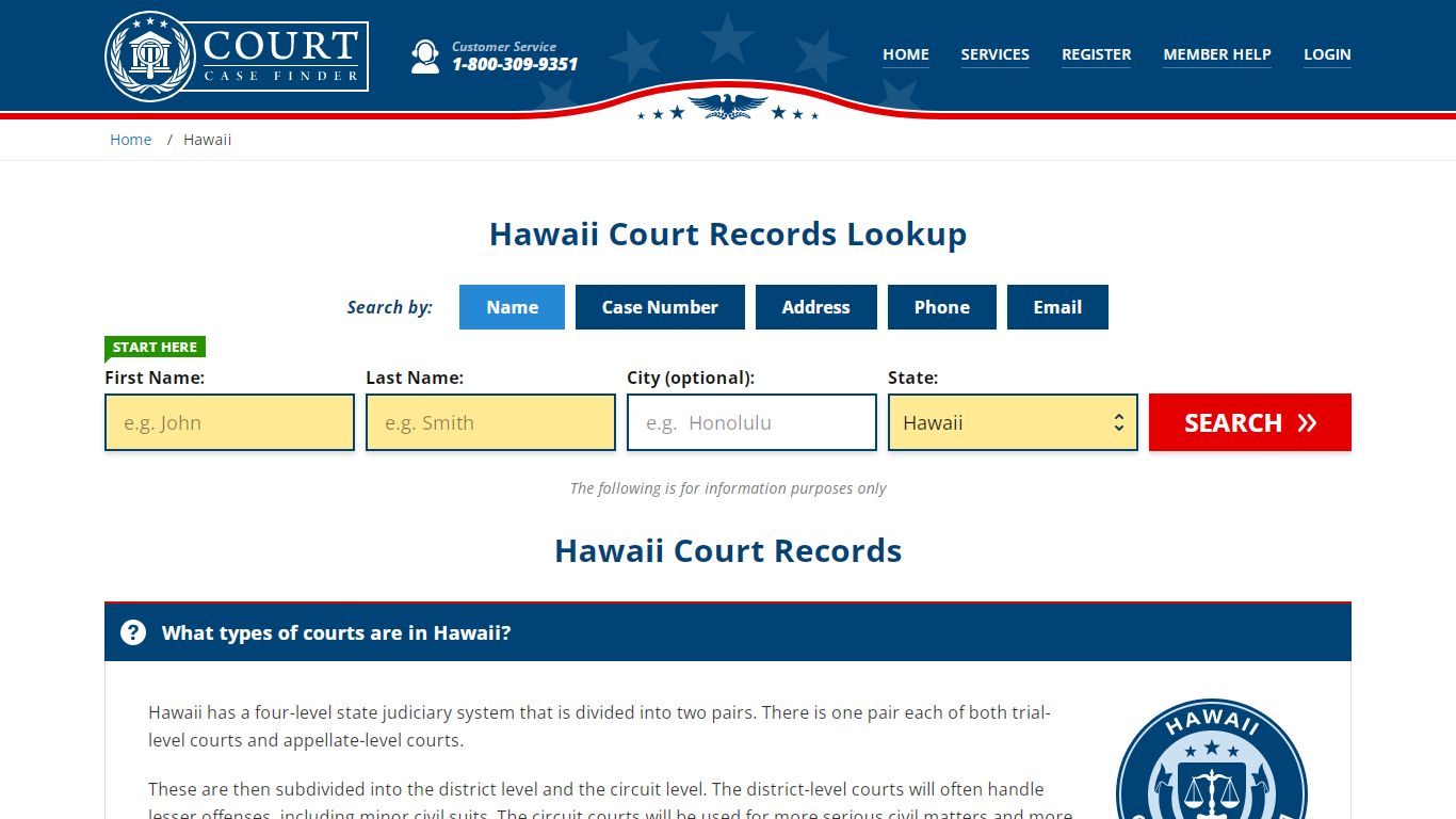 Hawaii Court Records Lookup - HI Court Case Search